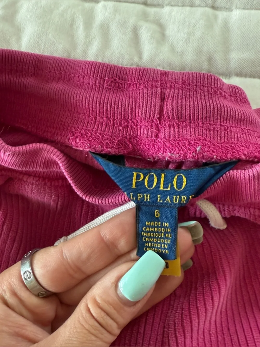 POLO Ralph Lauren girls pink corduroy joggers Size 6 preppy